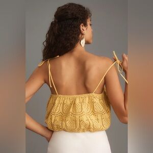 GREYLIN | Anthropologie Lucy Yellow Eyelet Tank